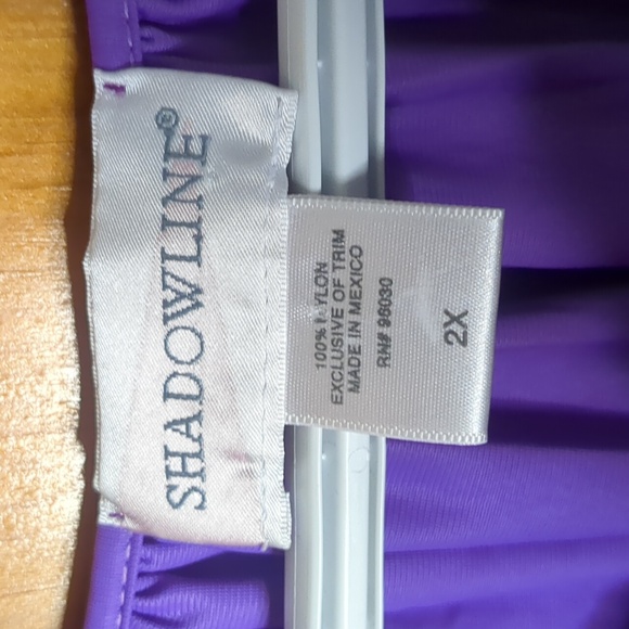 SHADOWLINE* floral embroidered long bell sleeve long nightgown purple sz 2x - Picture 6 of 10